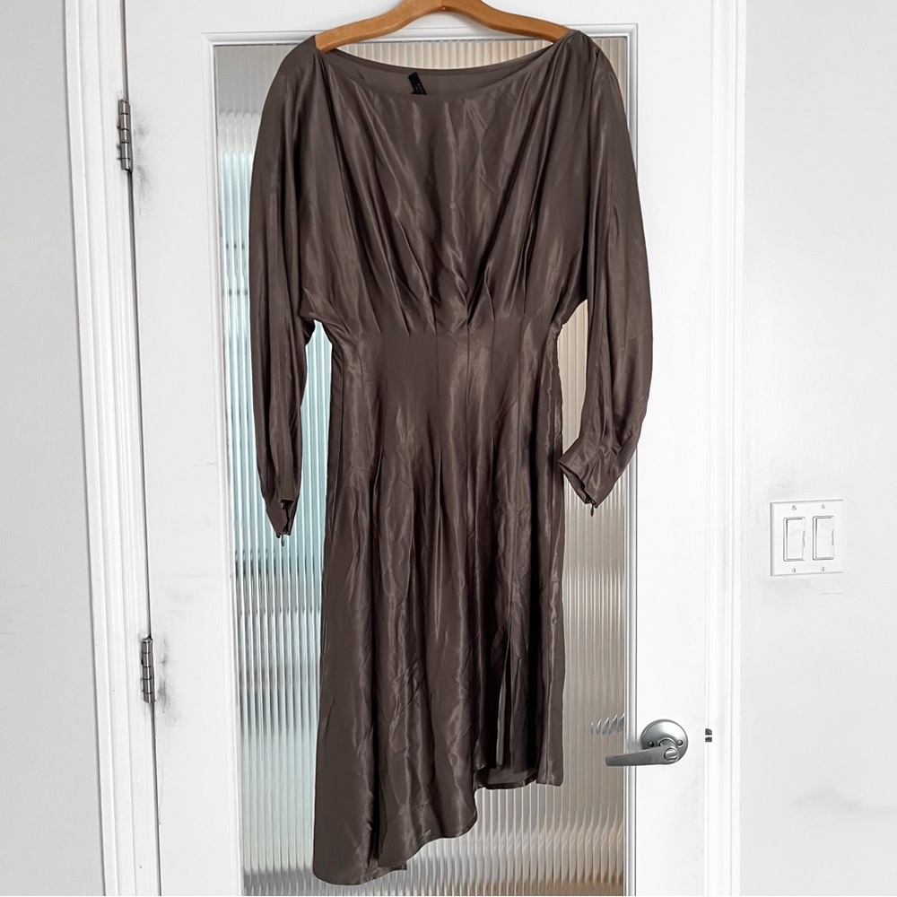 All Saints Ela Pewter Midi Dress View 3